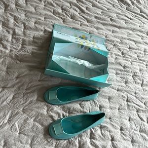 Oka.B light teal flats